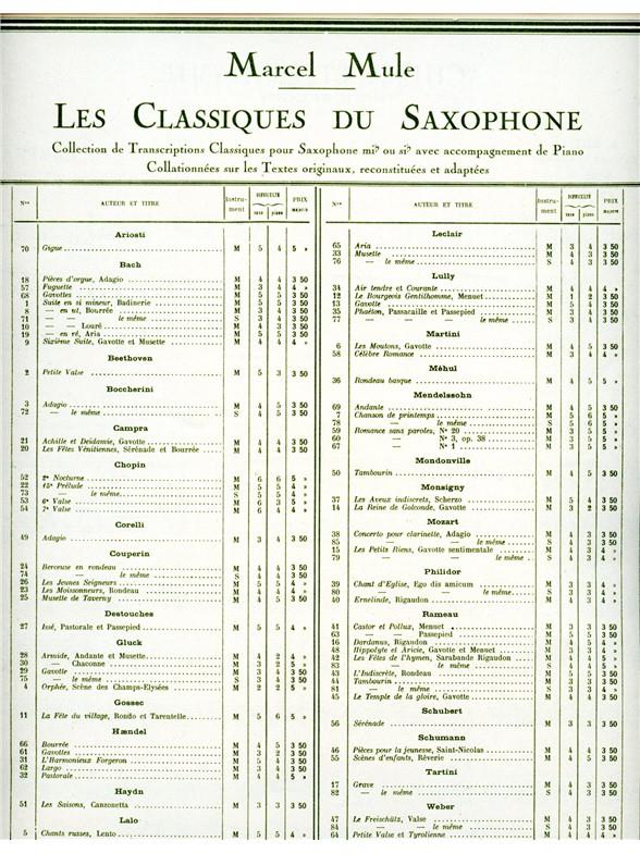 Classique Saxophone Mib N0021 Achille Et Deidamie:Gavotte Des Bergers