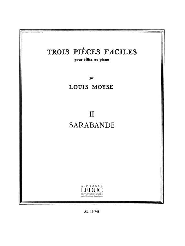 3 Pieces Faciles N02:Sarabande Flûte Et Piano