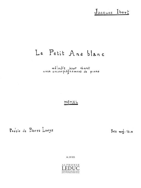 Histoires N002 Le Petit Ane Blanc Chant Et Piano