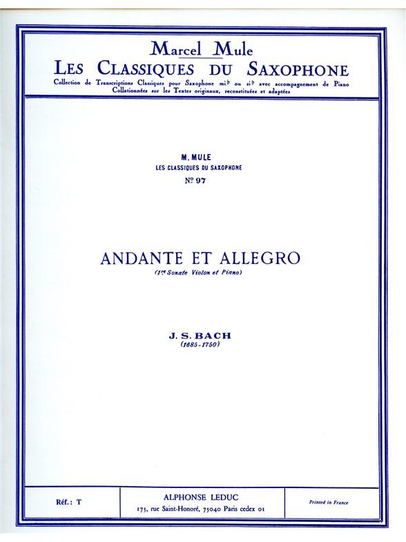 Classique Saxophone Mib N0097 Sonate N01 Violon:Andante Allegro