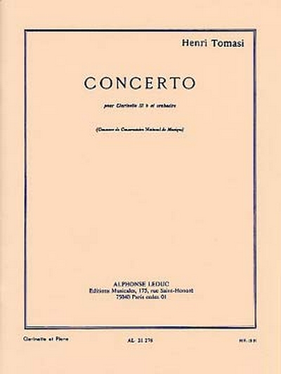 Concerto (Clarinette Orchestre) (TOMASI HENRI)
