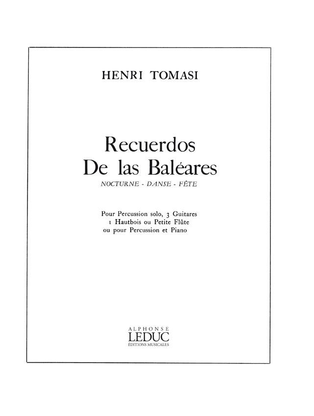 Recuerdos De Las Baleares Version N01/Percussion Et Piano (TOMASI HENRI)