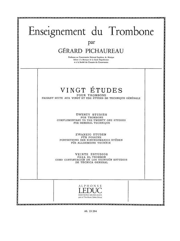 20 Etudes Faisant Suite Aux 21 Etudes De Technique Generale (PICHAUREAU)