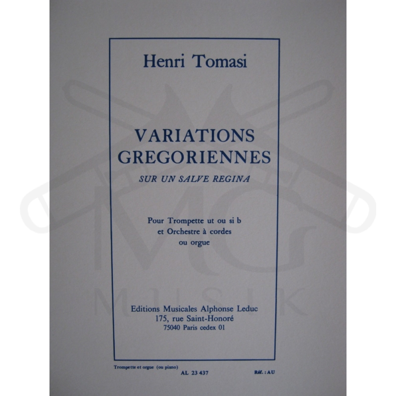Variations Gregoriennes Sur Un Salve Regina Trompette Et Orgue (TOMASI HENRI)