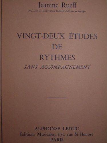 22 Etudes De Rythme Sans Accompagnement (RUEFF JANINE)