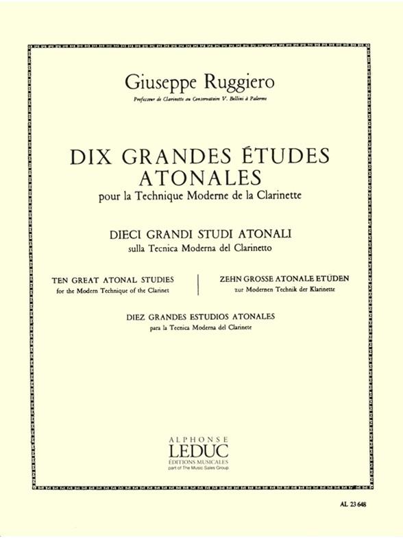 10 Grandes Etudes Atonales Pour La Technique Moderne De La Clarinette (RUGGIERO GIOVANNI)