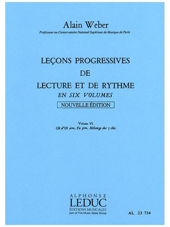 Lecons Progr.Lecture Et Rythme Vol.6 : Ut 2ème Fa 3ème Ou Mel.7 Clés S - Acct
