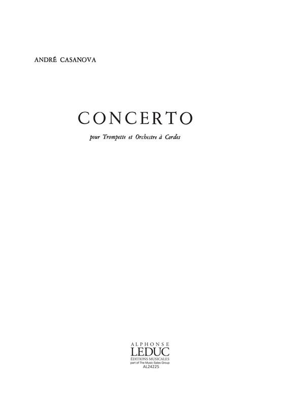 Concerto (Trompette Orchestre A Cordes Trompette Et Piano