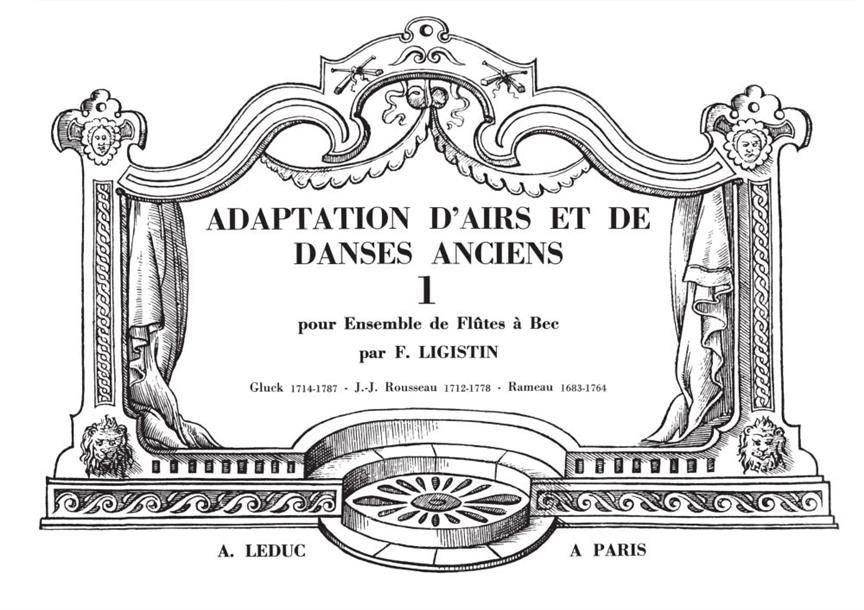 Adaptation Airs Danses Anciens Vol.1:18ème Siecle Ensemble Flûtes A Bec