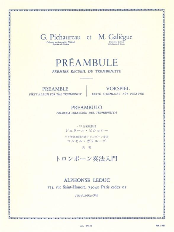 Preambule Premier Recueil Du Tromboniste (PICHAUREAU G)