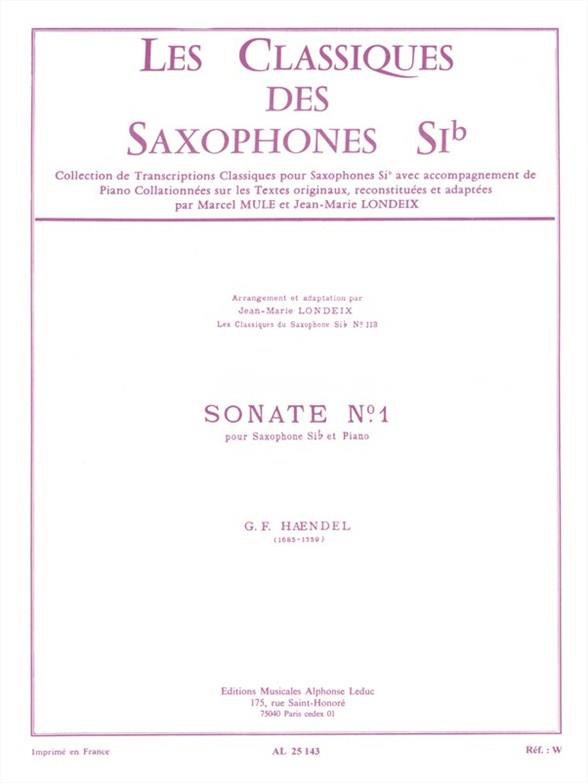 Classique Saxophone Sib N0113 Sonate N01