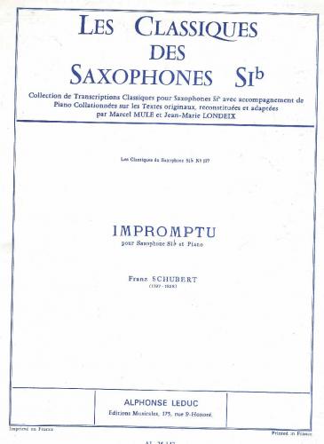 Classique Saxophone Sib N0117 Impromptu (SCHUBERT / LONDEIX)