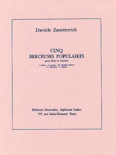 5 Berceuses Populaires (ZANETTOVICH DANIELE)