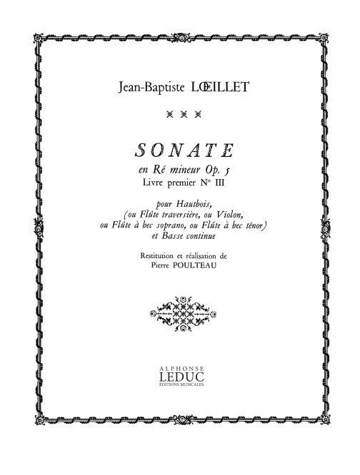 Sonate En Re Mineur Op. 5 N03