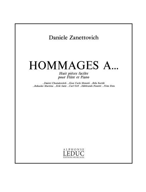 Hommages A.. (8 Pieces Faciles) (ZANETTOVICH DANIELE)