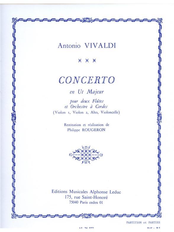 Concerto Ut Majeur (Pour 2 Fl. Et Orchestre A Cordes Partition Et Parties