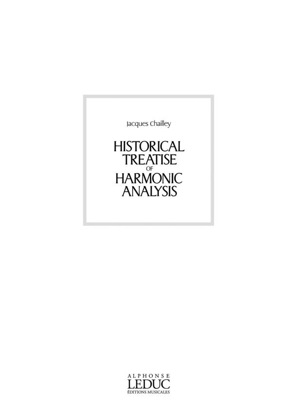 Historic Treatise Of Harmonic Analysis Traite Hist.Analyse/Version Langue Angl