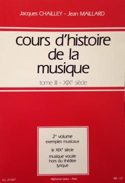 Cours D'Histoire De La Musique Tome 3 Vol.2 : Exemples Musicaux