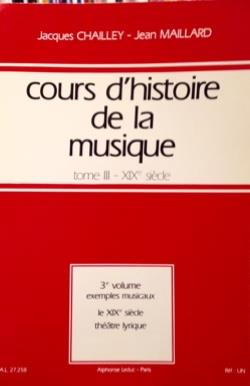 Cours D'Histoire De La Musique Tome 3 Vol.3 : Exemples Musicaux