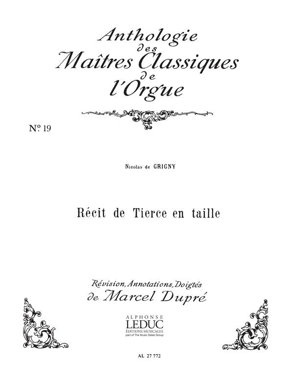 Recit De Tierce En Taille Clas N019/Orgue