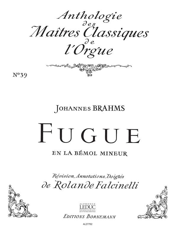 Fugue En La Bemol Mineur Clas N039/Orgue