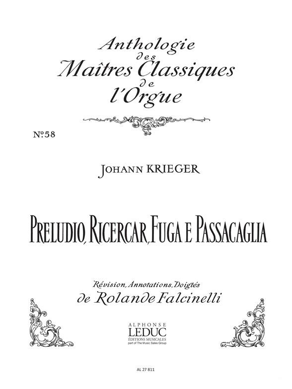 Preludio Ricercar Fuga E Passaglia/Clas N058/Orgue