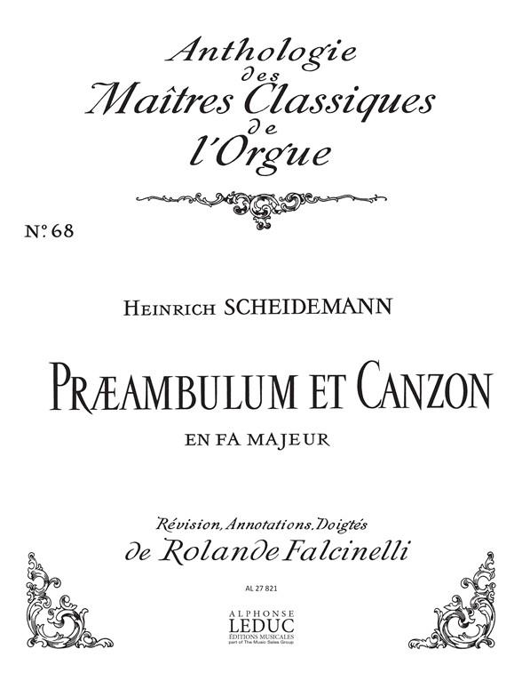 Preambulum Et Canzon En Fa Maj Clas N068/Orgue