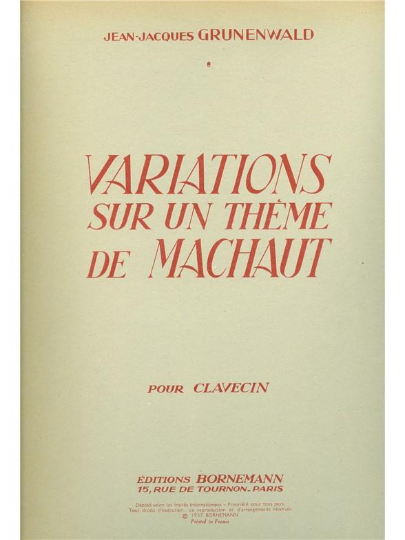 Variations Sur Un Theme De Machaut/Clavecin