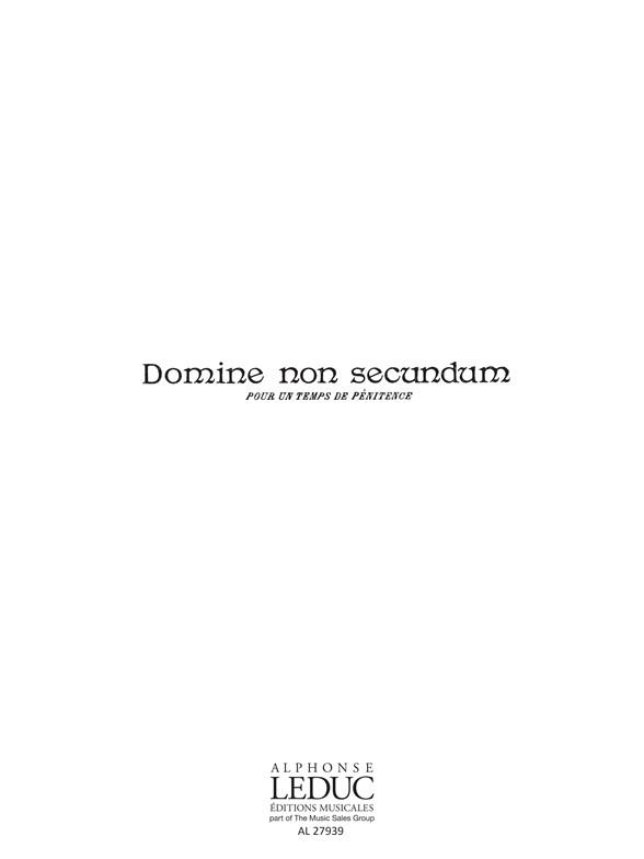 Domine Non Secundum (Offertoire Pour Le Careme/4 Voixhommessans Accompagnement