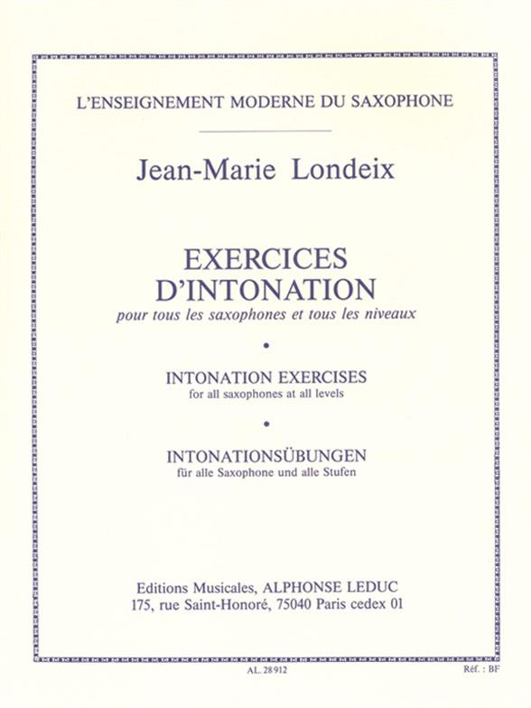 Exercices D'Intonation Pour Tous Saxophones Et Tous Niveaux