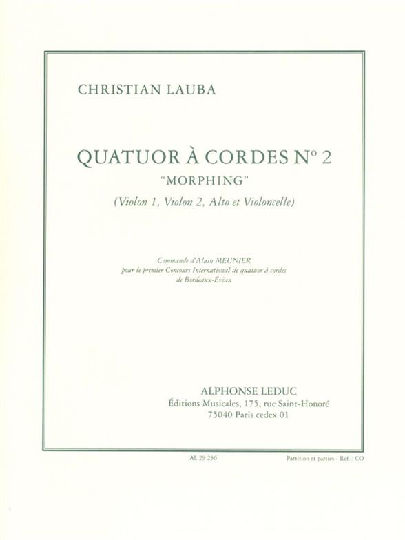 Quatuor A Cordes N02 'Morphing' Partition Et Parties