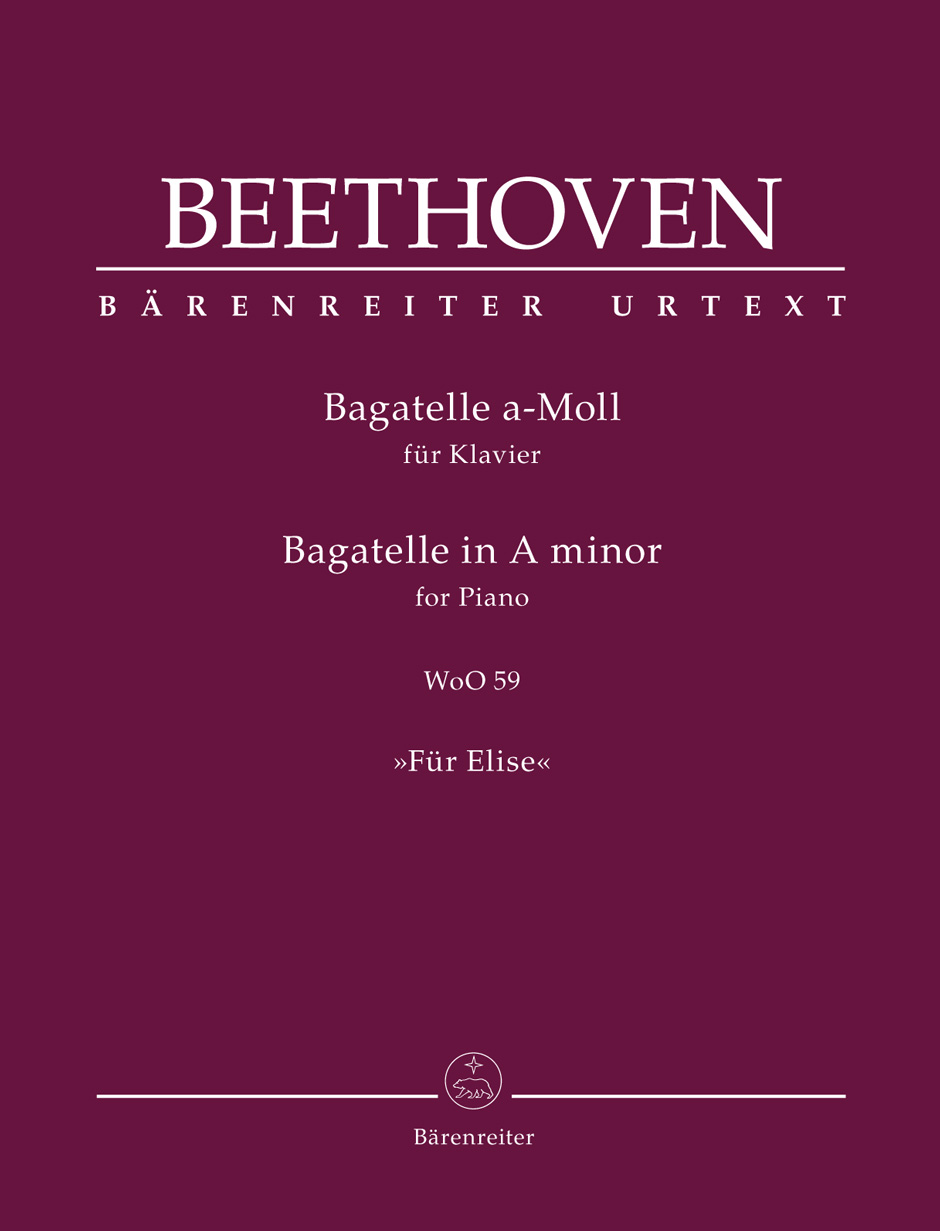 Bagatelle for Piano in A minor WoO 59 "Für Elise" (Lettre à Elise) (BEETHOVEN LUDWIG VAN)