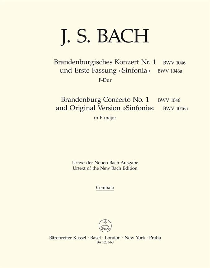 Brandenburgisches Konzert Nr. 1. Und Erste Fassung 'sinfonia'