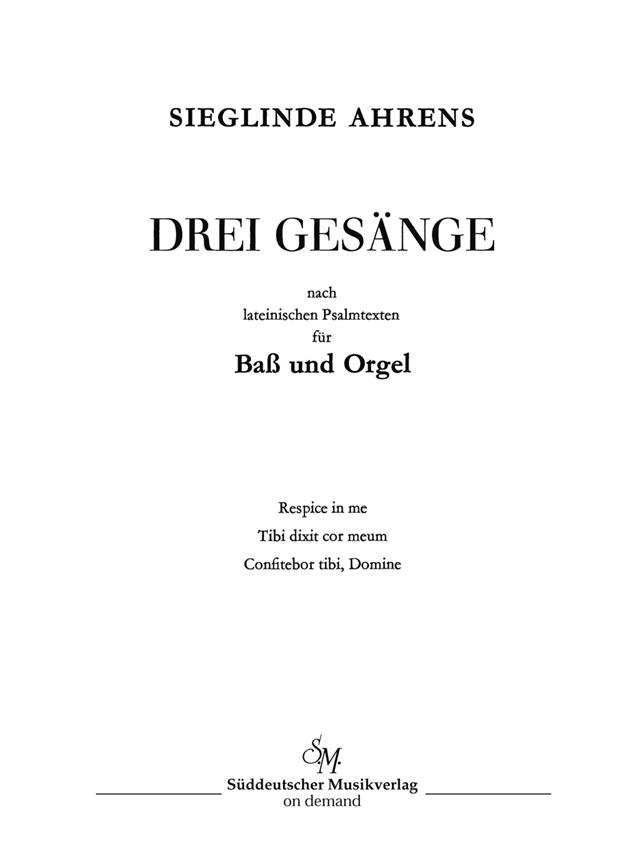 3 Gesänge Nach Lateinischen Psalmtexten (1963)