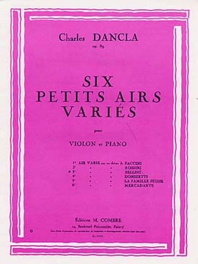 3ème Air Varié Sur Un Thème De Bellini Op. 89 #3 (DANCLA CHARLES)