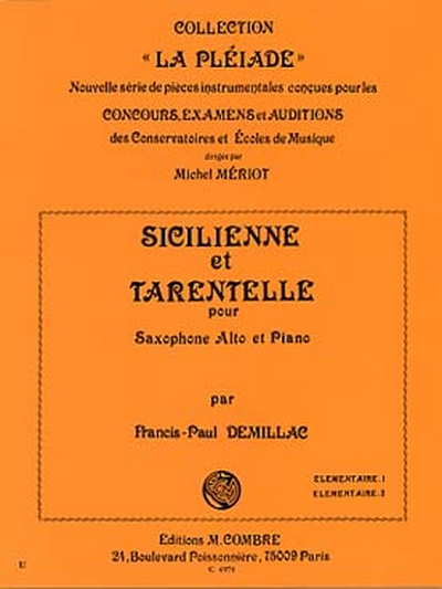 Sicilienne Et Tarentelle (DEMILLAC FRANCIS-PAUL)