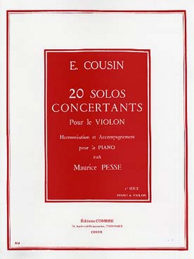 20 Solos Concertants 1er Série (1 A 10) (COUSIN EMILE)