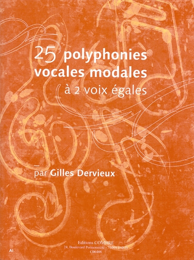 25 Polyphonies Vocales Modales A 2 Voix Egales (DERVIEUX GILLES)