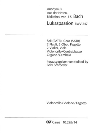 Lukaspassion (DIVERS AUTEURS / BACH JOHANN SEBASTIAN)