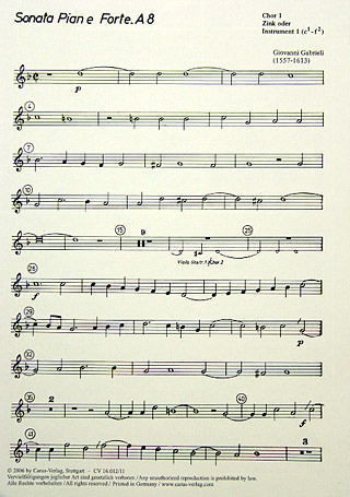 Sonata Pian E Forte Zu Acht Stimmen (GABRIELI GIOVANNI)