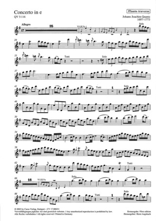 Concerto Per Flauto In E (QUANTZ JOHANN JOACHIM)