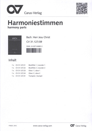 Herr Jesu Christ, Wahr' Mensch Und Gott (BACH JOHANN SEBASTIAN)