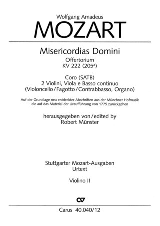 Misericordias Domini (MOZART WOLFGANG AMADEUS)