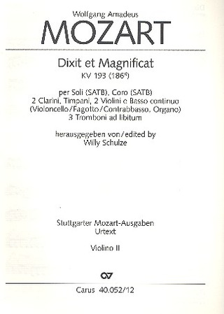Dixit Et Magnificat (MOZART WOLFGANG AMADEUS)