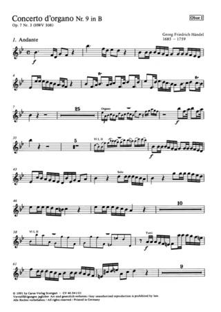 Concerto D'Organo Nr. 9 In B (Orgelkonzert Nr. 9 In B)