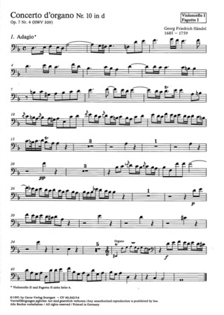 Concerto D'Organo Nr. 10 In D (Orgelkonzert Nr. 10 In D)