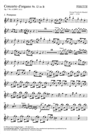 Concerto D'Organo Nr. 12 In B (Orgelkonzert Nr. 12 In B) (HAENDEL GEORG FRIEDRICH)