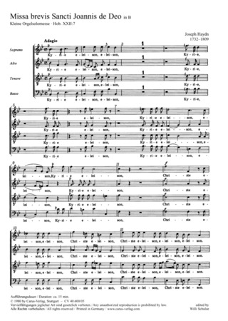 Missa Brevis Sti. Joannis De Deo (Kleine Orgelmesse)