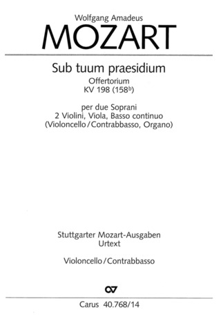 Sub Tuum Praesidium (MOZART WOLFGANG AMADEUS)