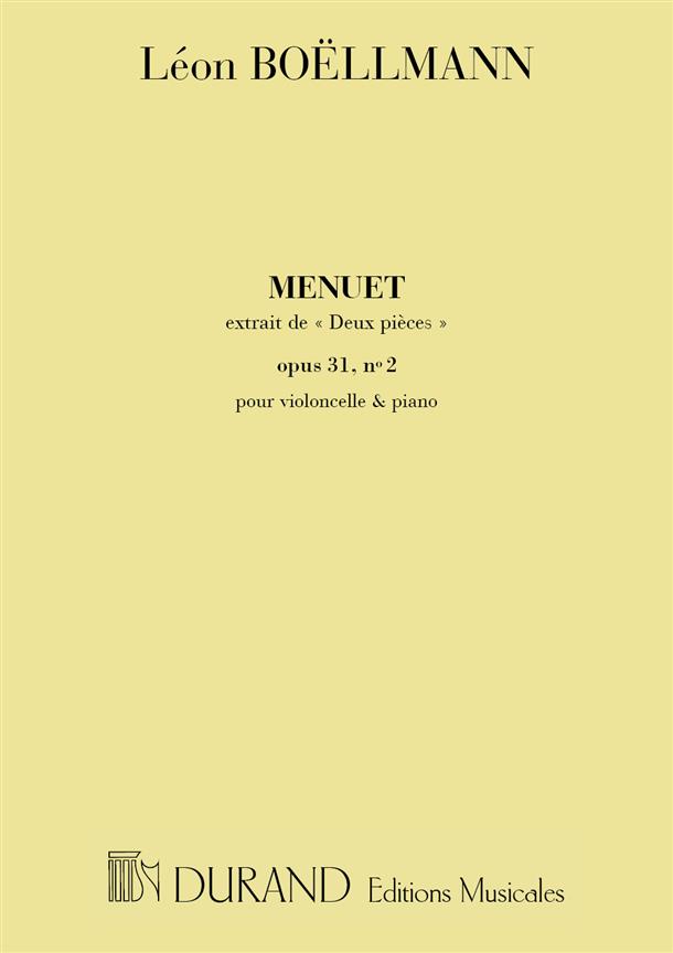 Piece No 2 - Menuet Op. 31 Pour Violoncelle Et Piano